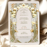 Vintage Wedding Invitations Art Nouveau door Mucha Kaart<br><div class="desc">Kunst Nieuwe Vintage trouwuitnodigingen geïnspireerd door Alphonse Mucha in een floreel, romantisch en grillig ontwerp. Victoriaans bloei vult klassieke art decofonts aan. Voer je aangepaste gegevens in en je bent klaar. Als u het ontwerp verder wilt wijzigen, klikt u op de blauwe knop "Aanpassen". Hartelijk dank voor uw aandacht voor...</div>