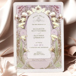 Vintage Wedding Invitations Art Nouveau door Mucha Kaart<br><div class="desc">Kunst Nieuwe Vintage trouwuitnodigingen geïnspireerd door Alphonse Mucha in een floreel, romantisch en grillig ontwerp. Victoriaans bloei vult klassieke art decofonts aan. Voer je aangepaste gegevens in en je bent klaar. Als u het ontwerp verder wilt wijzigen, klikt u op de blauwe knop "Aanpassen". Hartelijk dank voor uw aandacht voor...</div>