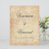 Vintage Wedding Invitting with Love Quote Kaart (Staand voorkant)