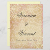 Vintage Wedding Invitting with Love Quote Kaart (Voorkant / Achterkant)