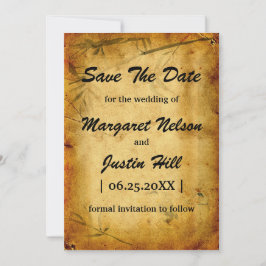Vintage Wedding Japanese Bamboo Caligraphy Art Save The Date