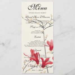 Vintage Wedding, Japanse roze Magnolia-boom Menu