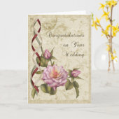 Vintage Wedding Kaart (Gele Bloem)