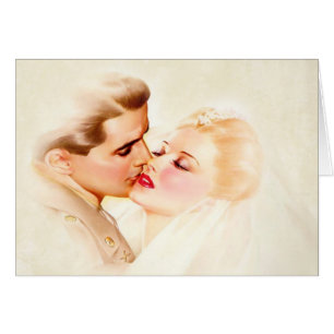 Vintage Wedding Kiss, Soldaat en Bride