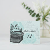Vintage Wedding Love Letters Tafelnummer Briefkaar (Staand voorkant)