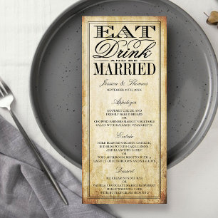 Vintage Wedding Menus Eat, Drink & BE Menu