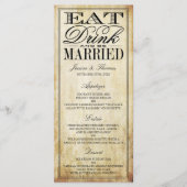 Vintage Wedding Menus Eat, Drink & BE Menu (Voorkant)