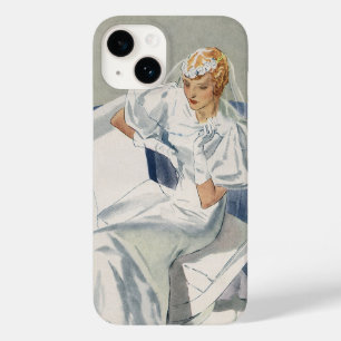 Vintage Wedding, Mid Century Modern Art Deco Bride Case-Mate iPhone Case