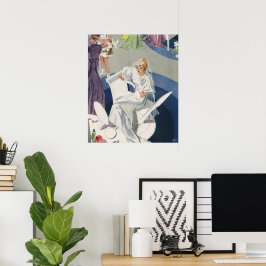 Vintage Wedding, Mid Century Modern Art Deco Bride Poster