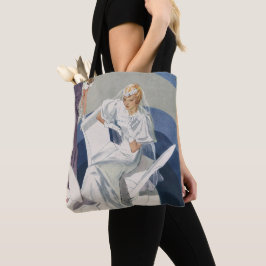 Vintage Wedding, Mid Century Modern Art Deco Bride Tote Bag