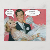 Vintage Wedding Passen getrouwd, bruinkoolbride Briefkaart (Voorkant)