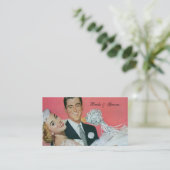 Vintage Wedding Passen getrouwd, bruinkoolbride Informatiekaartje (Staand voorkant)