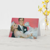 Vintage Wedding Passen getrouwd, bruinkoolbride Kaart (Gele Bloem)