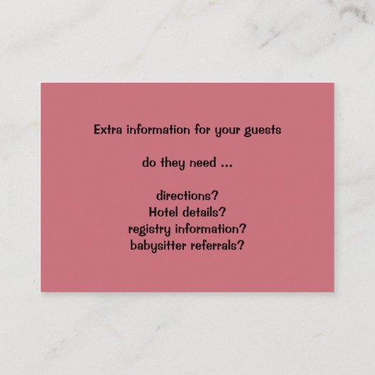 Vintage Wedding Passen getrouwd, bruinkoolbride Visitekaartje (Achterkant)