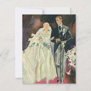 Vintage Wedding Passen getrouwd, Happy Bride en Go Aankondiging