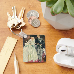 Vintage Wedding Passen getrouwd, Happy Bride en Go Sleutelhanger