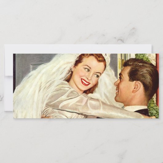 Vintage Wedding Passen getrouwd, Happy Bride en Gr (Voorkant)