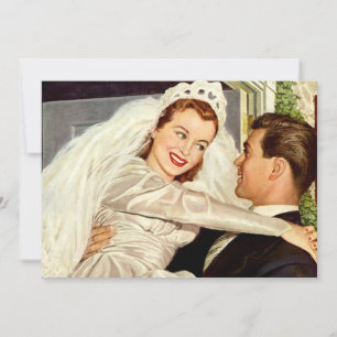 Vintage Wedding Passen getrouwd, Happy Bride en Gr Aankondiging