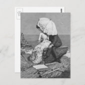 Vintage Wedding, Passen getrouwd van het strand Briefkaart (Voorkant / Achterkant)