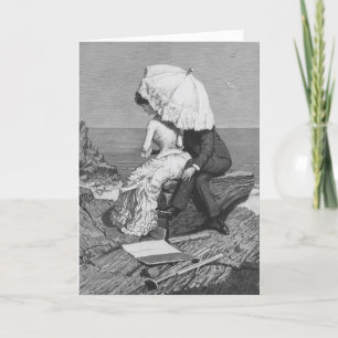 Vintage Wedding, Passen getrouwd van het strand Feestdagen Kaart