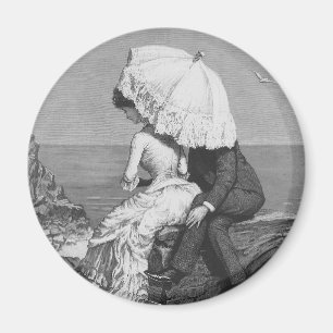 Vintage Wedding, Passen getrouwd van het strand Magneet