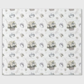 Vintage Wedding Pattern Wrapping Paper Roll Cadeaupapier (Vlak)