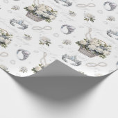 Vintage Wedding Pattern Wrapping Paper Roll Cadeaupapier (Hoek)