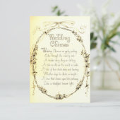 Vintage Wedding Poem, bruiloft sparen de datum (Staand voorkant)