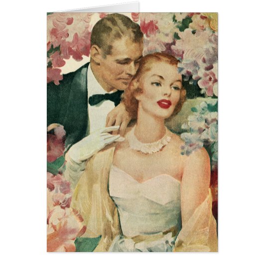 Vintage Wedding Portrait, Retro Bride en Groom (Voorkant)