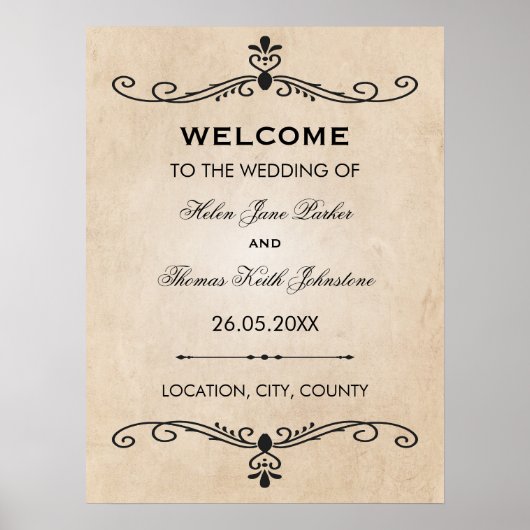 Vintage Wedding Poster (Voorkant)