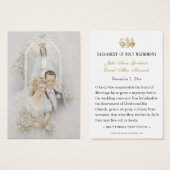 Vintage Wedding Prayer Card Mary Bride Groom Visitekaartje (Voorkant /achterkant)