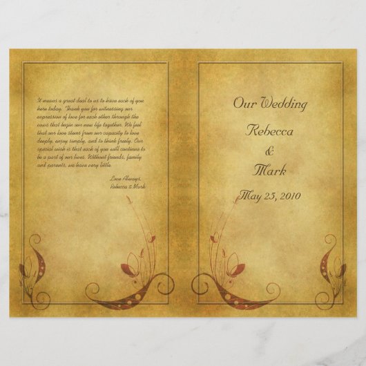  Vintage Wedding Program (Voorkant)