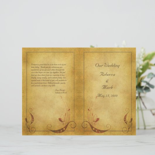 Vintage Wedding Program (Staand voorkant)