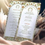 Vintage Wedding Program Art Nouveau door Mucha Programmakaart<br><div class="desc">Introductie van het bewerkbare Vintage Wedding Program van Alphonse Mucha, nu beschikbaar op Zazzle! Dit elegante programma is de perfecte manier om uw gasten door uw speciale dag te leiden. Het Vintage Wedding Program is voorzien van een prachtig Art Nouveau-ontwerp van de legendarische Alphonse Mucha. De zachte kleuren van het...</div>