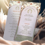 Vintage Wedding Program Art Nouveau door Mucha Programmakaart<br><div class="desc">Introductie van het bewerkbare Vintage Wedding Program van Alphonse Mucha, nu beschikbaar op Zazzle! Dit elegante programma is de perfecte manier om uw gasten door uw speciale dag te leiden. Het Vintage Wedding Program is voorzien van een prachtig Art Nouveau-ontwerp van de legendarische Alphonse Mucha. De zachte kleuren van het...</div>