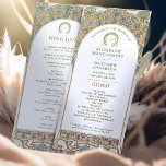 Vintage Wedding Program Art Nouveau door Mucha Programmakaart<br><div class="desc">Introductie van het bewerkbare Vintage Wedding Program van Alphonse Mucha, nu beschikbaar op Zazzle! Dit elegante programma is de perfecte manier om uw gasten door uw speciale dag te leiden. Het Vintage Wedding Program is voorzien van een prachtig Art Nouveau-ontwerp van de legendarische Alphonse Mucha. De zachte kleuren van het...</div>