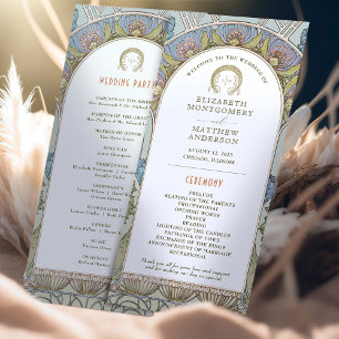 Vintage Wedding Program Art Nouveau door Mucha Programmakaart