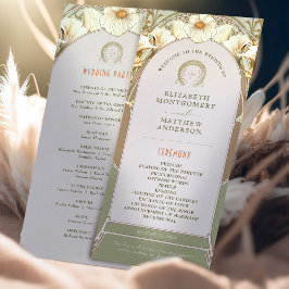 Vintage Wedding Program Art Nouveau door Mucha Programmakaart