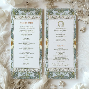 Vintage Wedding Program Art Nouveau door Mucha Programmakaart