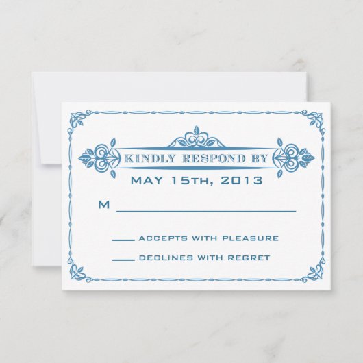 Vintage Wedding R.S.V.P. Kaart (Voorkant)