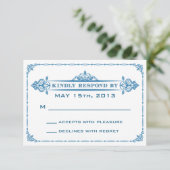 Vintage Wedding R.S.V.P. Kaart (Staand voorkant)
