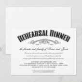 Vintage Wedding Rehearsal Dinner Invite Kaart (Voorkant / Achterkant)