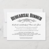 Vintage Wedding Rehearsal Dinner Invite Kaart (Voorkant)