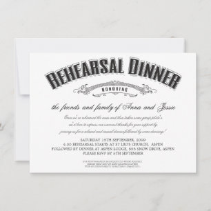 Vintage Wedding Rehearsal Dinner Invite Kaart