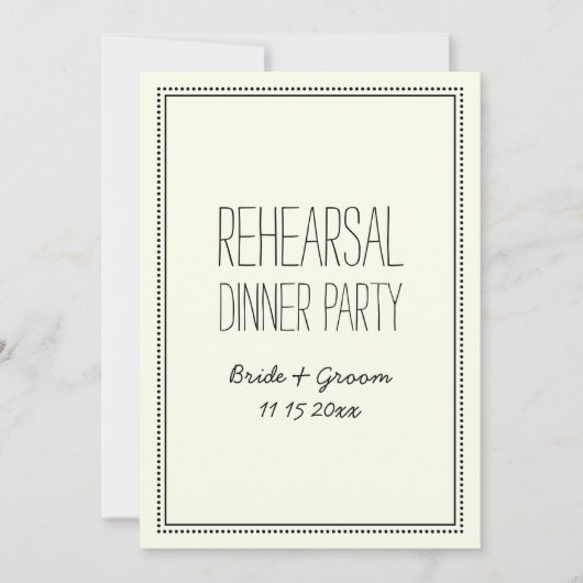 Vintage Wedding Rehearsal Dinner Party Kaart (Voorkant)