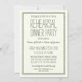 Vintage Wedding Rehearsal Dinner Party Kaart (Achterkant)