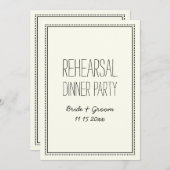 Vintage Wedding Rehearsal Dinner Party Kaart (Voorkant / Achterkant)