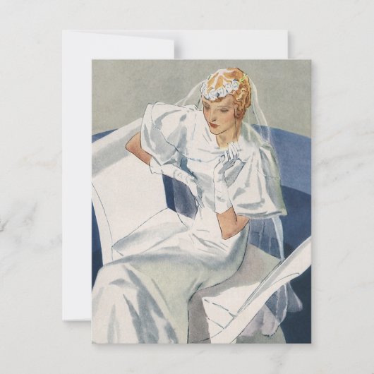 Vintage Wedding Retro Art Deco Vrijgezellenfeest P Kaart (Voorkant)