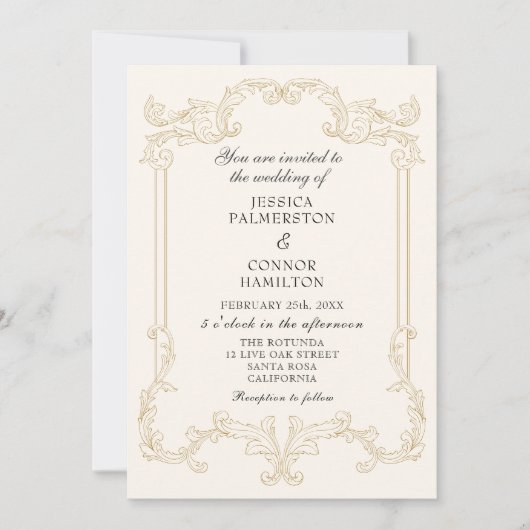 Vintage Wedding Retro blush roze Kaart (Voorkant)