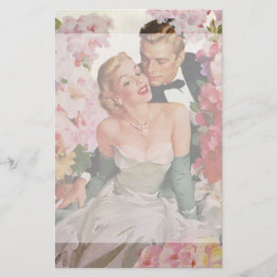 Vintage Wedding, Retro Bride en Groom Passen getro